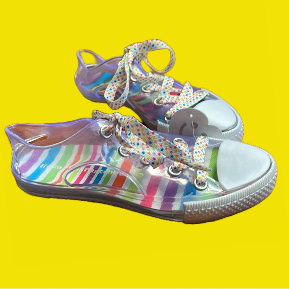 Y2K Jelly Shoes Clear Zany Slingback Lace-Up Sneaker - LittleMissMatched - Picture 8 of 9